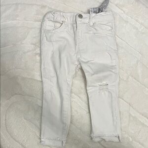 Zara Kids White Distressed Jeans